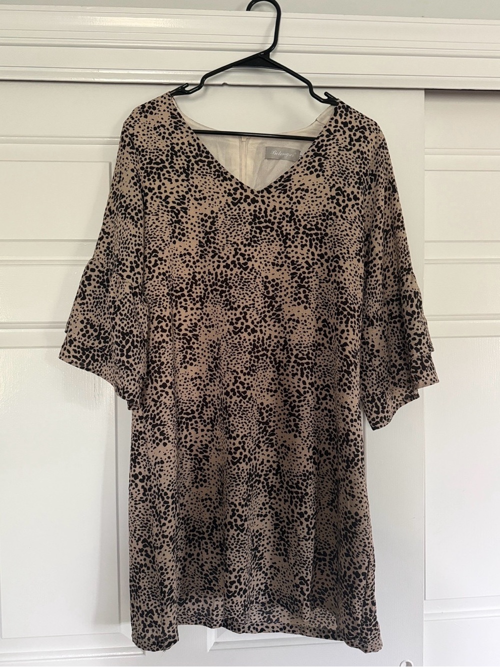 V-Neck Animal Print Dress